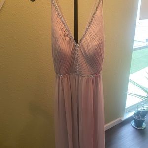 Jenny Packham  Jenny Packham Gown Oyster Rhinestone Pleated Bodice Chiffon